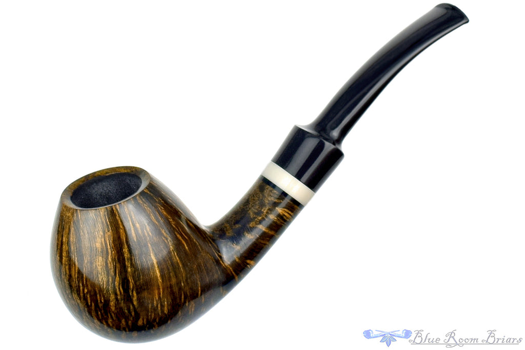Blue Room Briars is proud to present this George Boyadjiev Pipe 921 Grade AA Bent Scoop with Super Tusk