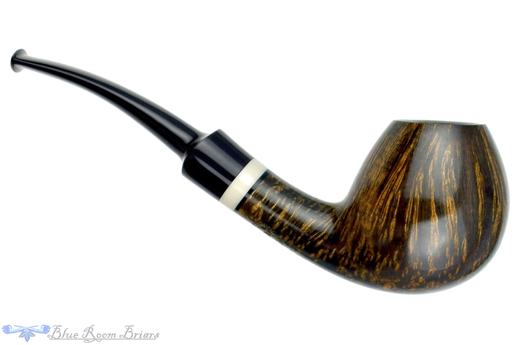 Blue Room Briars is proud to present this George Boyadjiev Pipe 921 Grade AA Bent Scoop with Super Tusk