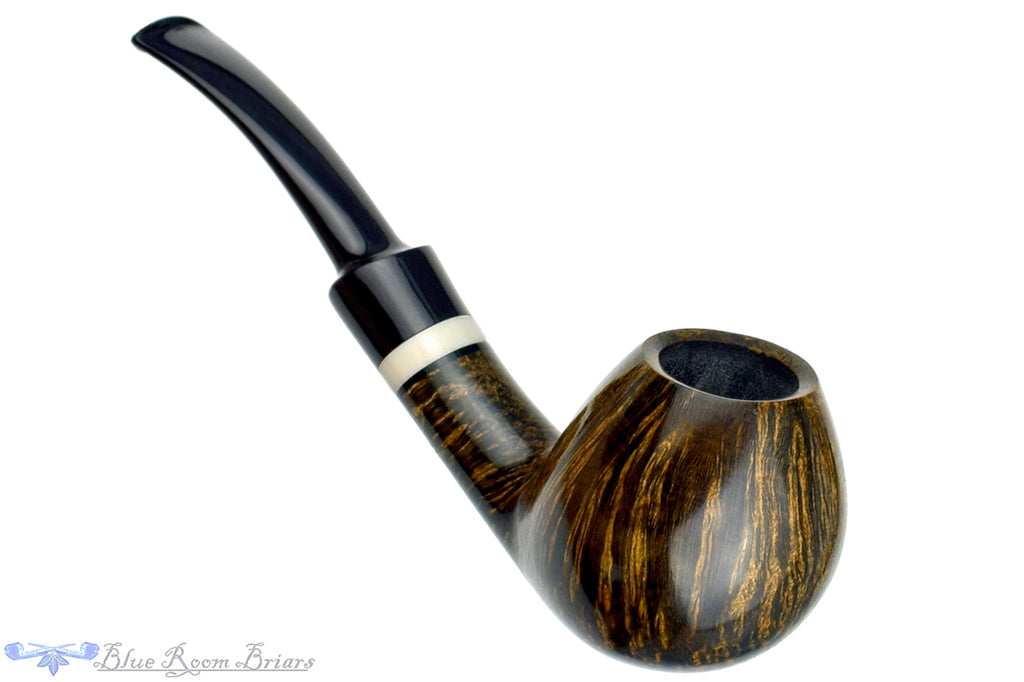 Blue Room Briars is proud to present this George Boyadjiev Pipe 921 Grade AA Bent Scoop with Super Tusk