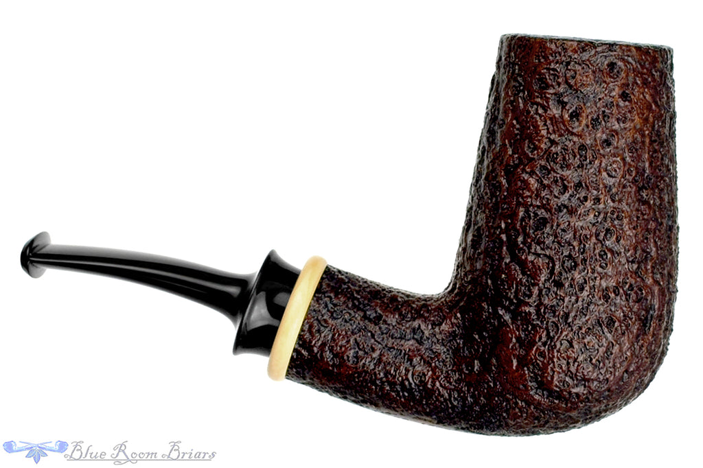 Blue Room Briars is proud to present this Bill Shalosky Pipe 533 Bent Sandblast Tall Billiard with Boxwood