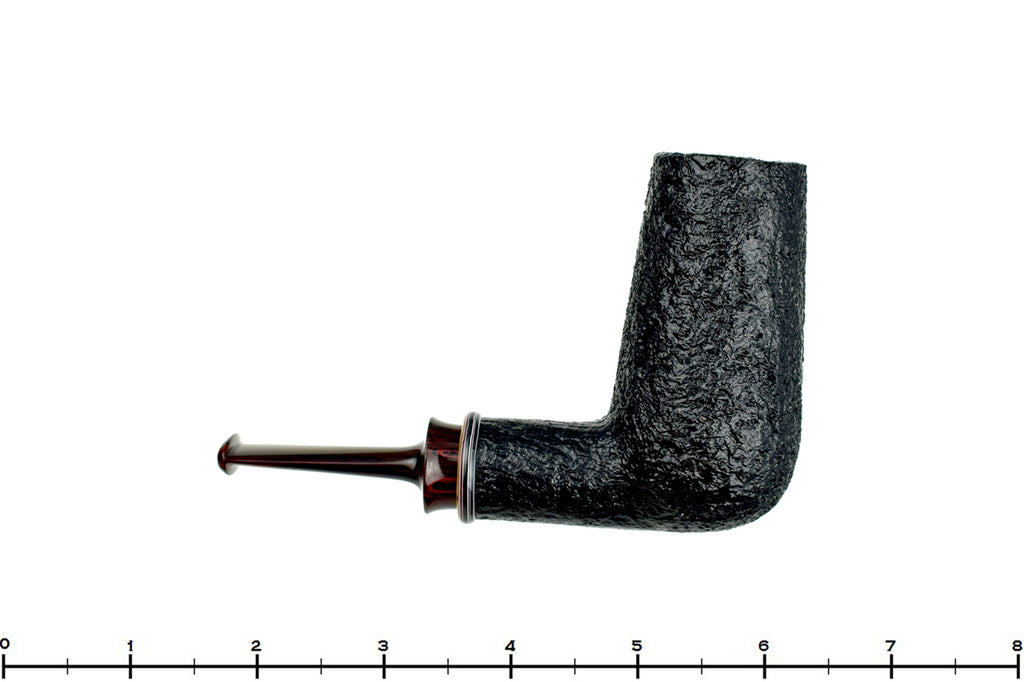 Blue Room Briars is proud to present this Bill Shalosky Pipe 532 Black Blast Brow Burner with Fordite and Brindle