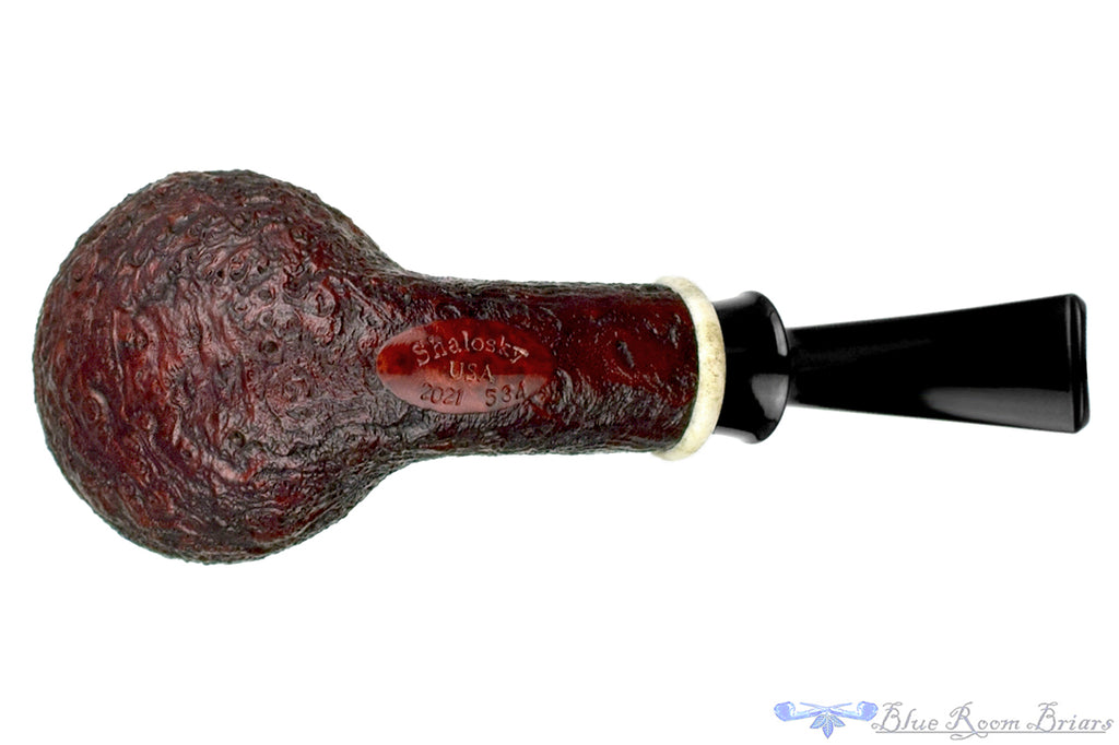 Blue Room Briars is proud to present this Bill Shalosky Pipe 534 Bent Contrast Blast Teapot with Dear Antler