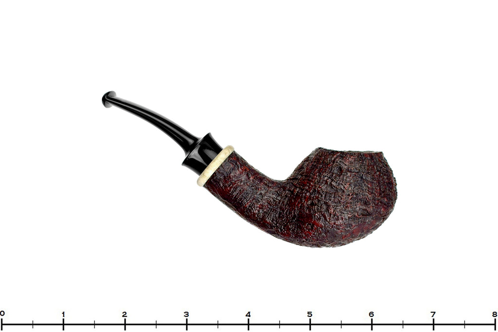 Blue Room Briars is proud to present this Bill Shalosky Pipe 534 Bent Contrast Blast Teapot with Dear Antler