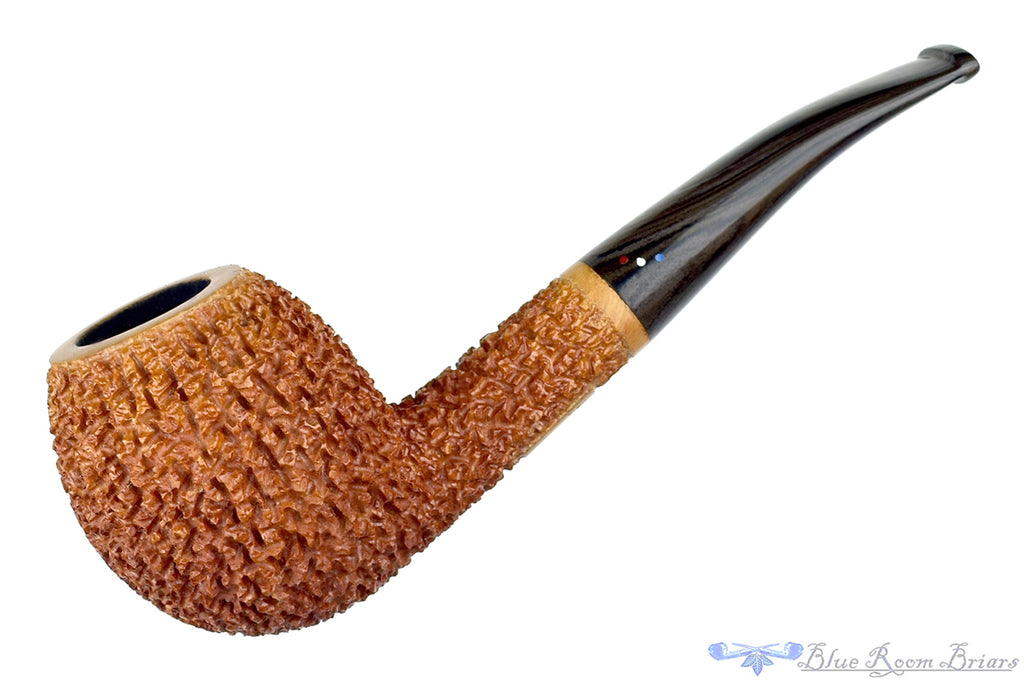 Dr. Bob Pipe (PP) Bent Rusticated Apple with Brindle