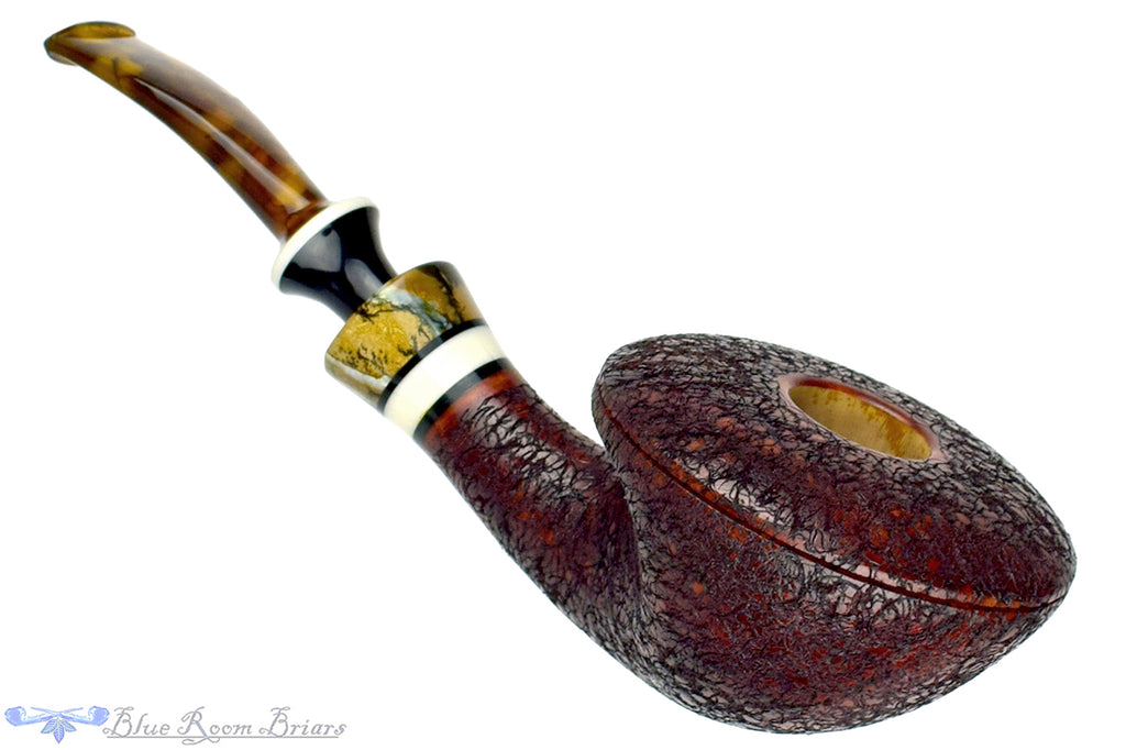 Blue Room Briars is proud to present this Joseph Skoda Pipe Gecko Saucer Wave with Acrylic and Tortoise Shell
