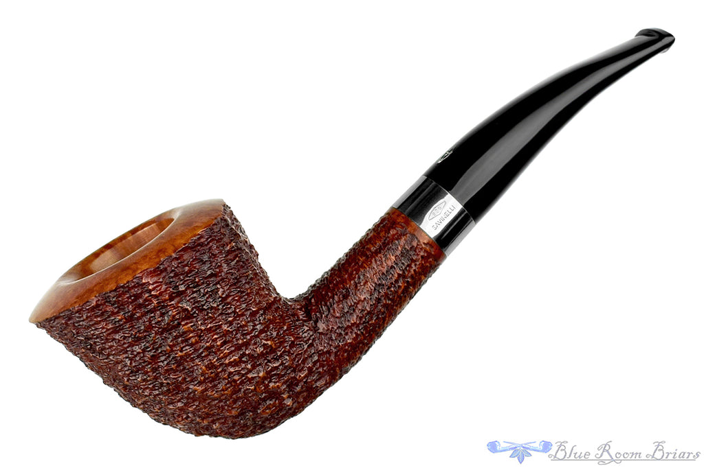 Savinelli Linea Piu 5 Rusticated Yachtsman (6mm Filter) with Silver UNSMOKED Estate Pipe