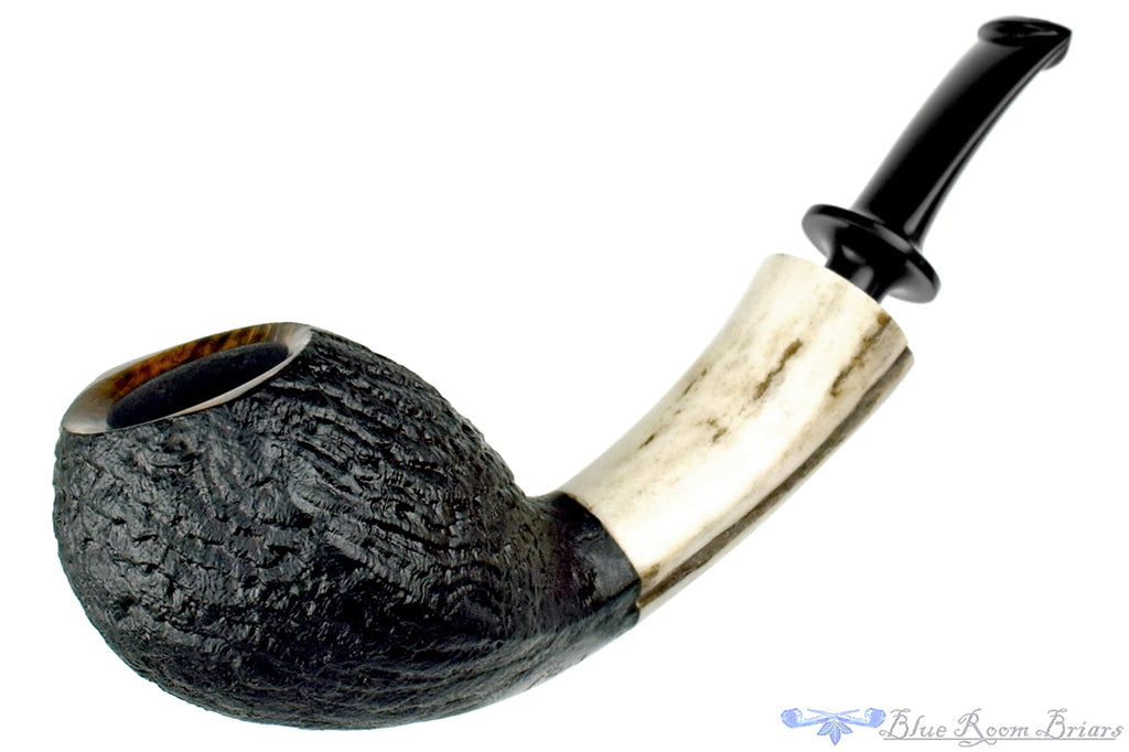 Blue Room Briars is proud to present this Dirk Heinemann Pipe Sandblast Cobra with Antler