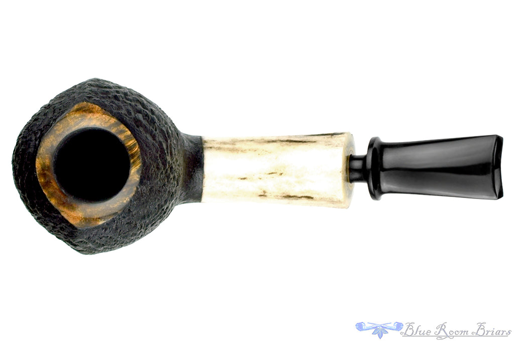 Blue Room Briars is proud to present this Dirk Heinemann Pipe Sandblast Cobra with Antler