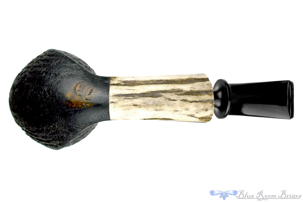 Blue Room Briars is proud to present this Dirk Heinemann Pipe Sandblast Cobra with Antler