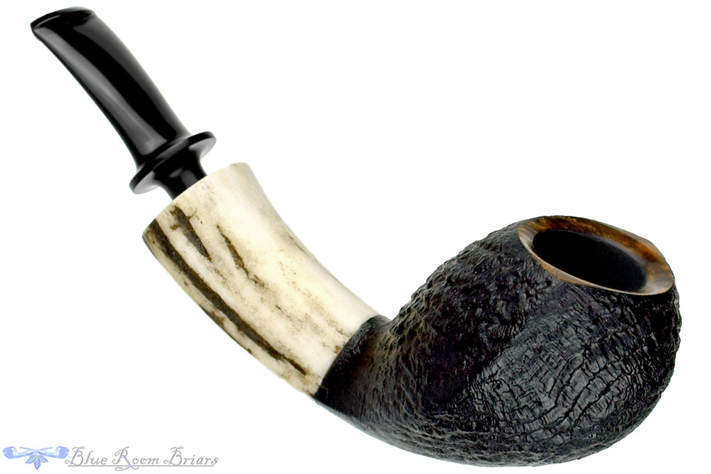 Blue Room Briars is proud to present this Dirk Heinemann Pipe Sandblast Cobra with Antler