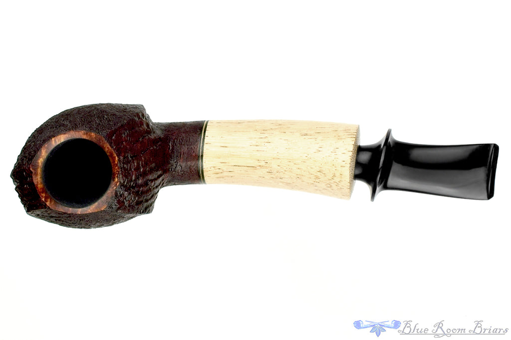 Blue Room Briars is proud to present this Dirk Heinemann Pipe Sandblast Blowfish with Bamboo Stalk