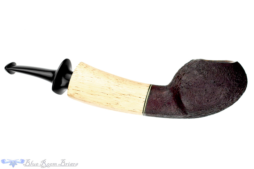 Blue Room Briars is proud to present this Dirk Heinemann Pipe Sandblast Blowfish with Bamboo Stalk