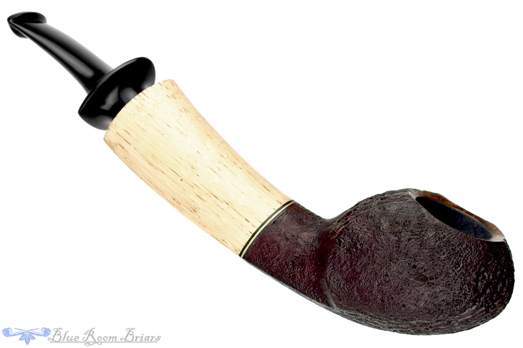 Blue Room Briars is proud to present this Dirk Heinemann Pipe Sandblast Blowfish with Bamboo Stalk
