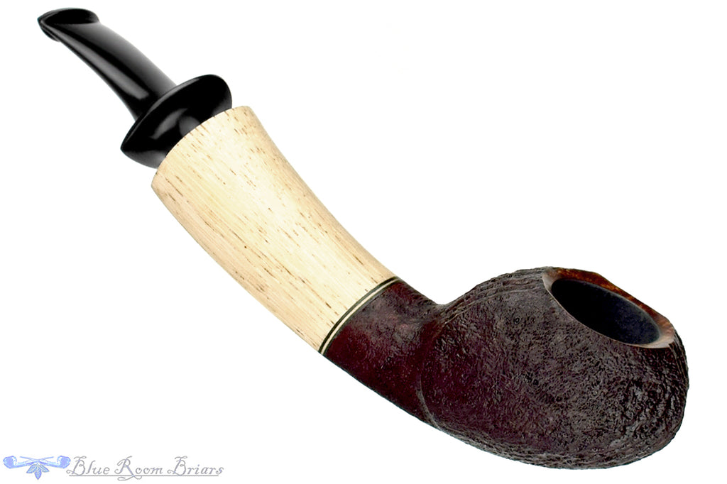 Blue Room Briars is proud to present this Dirk Heinemann Pipe Sandblast Blowfish with Bamboo Stalk