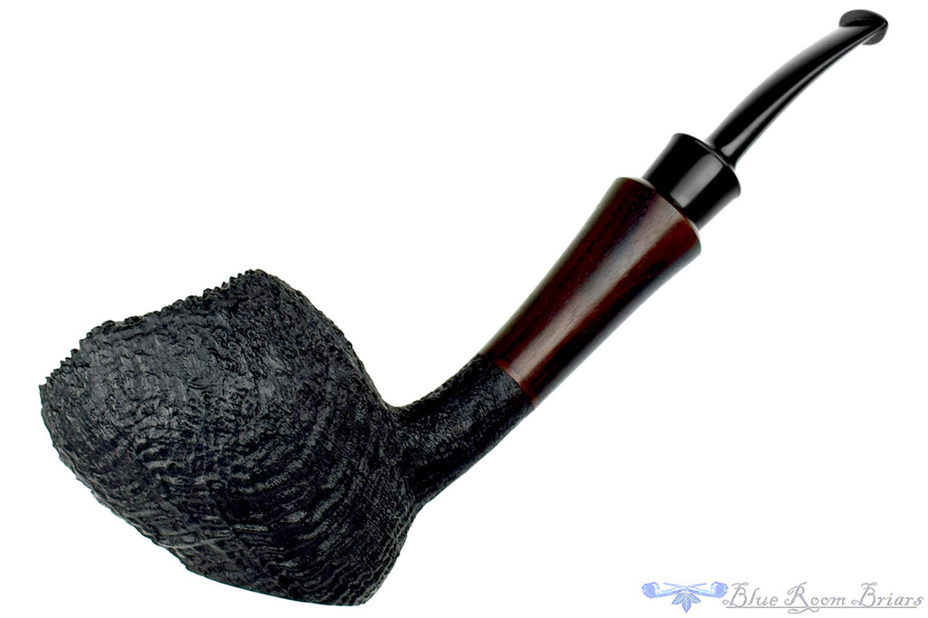Blue Room Briars is proud to present this Todd Johnson Pipe Large Partial Sandblast Origami Matador with Rosewood