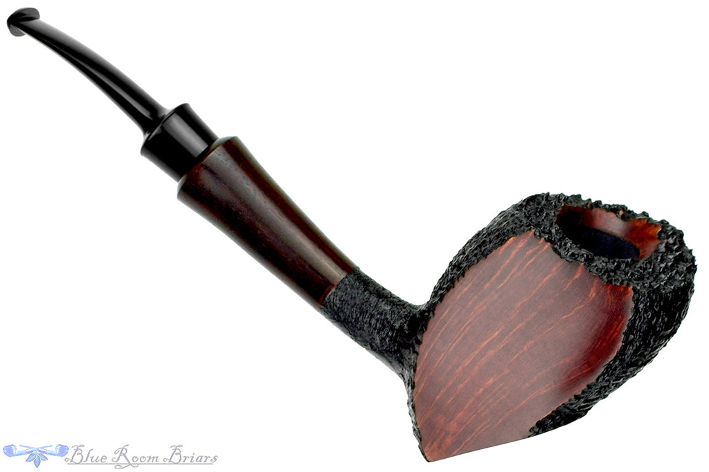 Blue Room Briars is proud to present this Todd Johnson Pipe Large Partial Sandblast Origami Matador with Rosewood