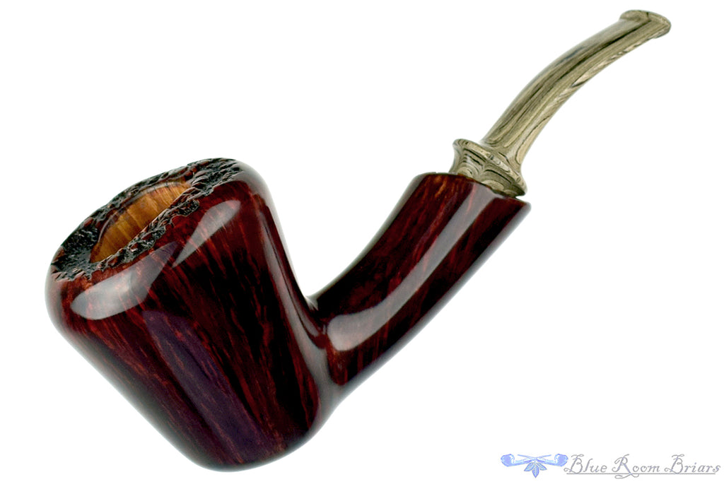 Blue Room Briars is proud to present this Bill Walther Pipe Bent Smooth Freehand with Plateaux and Sand Brindle