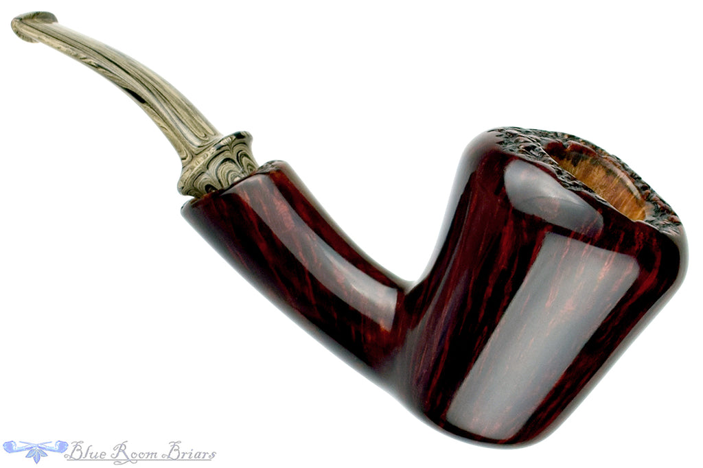 Blue Room Briars is proud to present this Bill Walther Pipe Bent Smooth Freehand with Plateaux and Sand Brindle