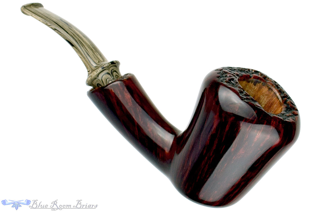 Blue Room Briars is proud to present this Bill Walther Pipe Bent Smooth Freehand with Plateaux and Sand Brindle