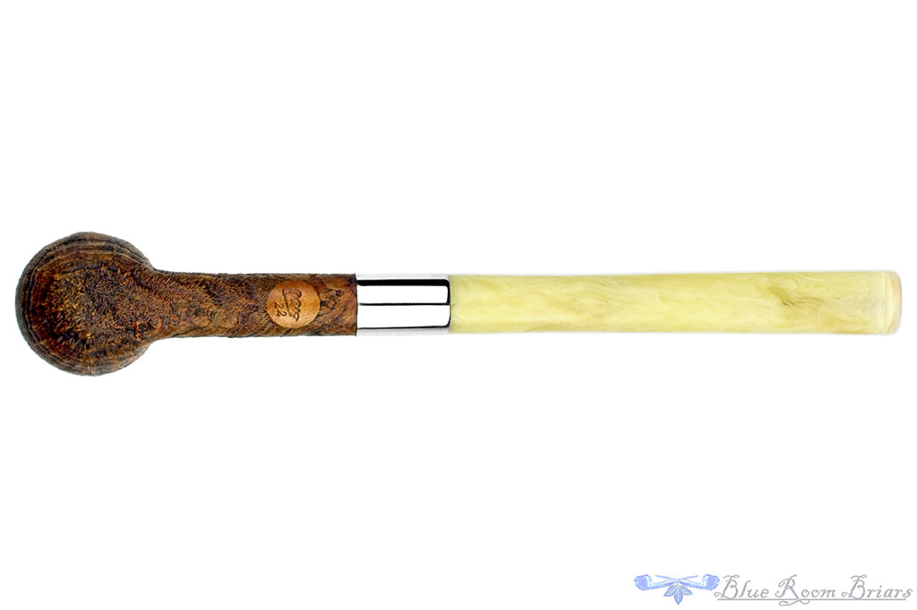 Blue Room Briars is proud to present this Doug Finlay Pipe Sandblast Chimney Stack with Nickel and Bakelite