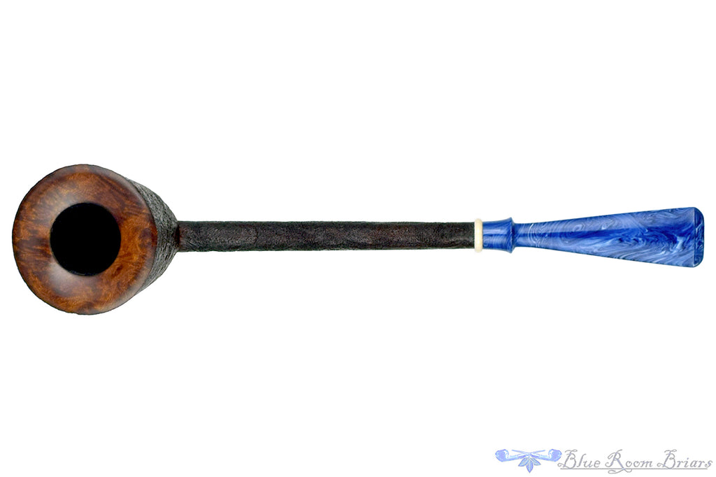 Blue Room Briars is proud to present this Scottie Piersel Pipe "Scottie" Sandblast Dublin with Ivorite and Brindle