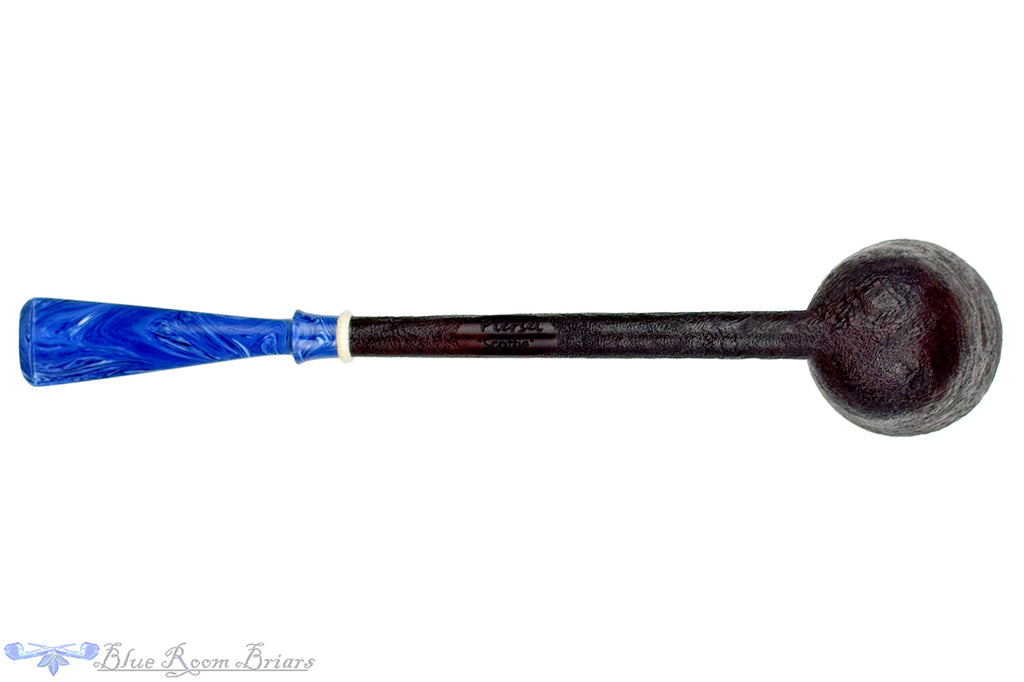 Blue Room Briars is proud to present this Scottie Piersel Pipe "Scottie" Sandblast Dublin with Ivorite and Brindle