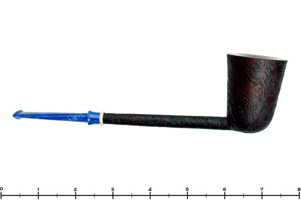Blue Room Briars is proud to present this Scottie Piersel Pipe "Scottie" Sandblast Dublin with Ivorite and Brindle