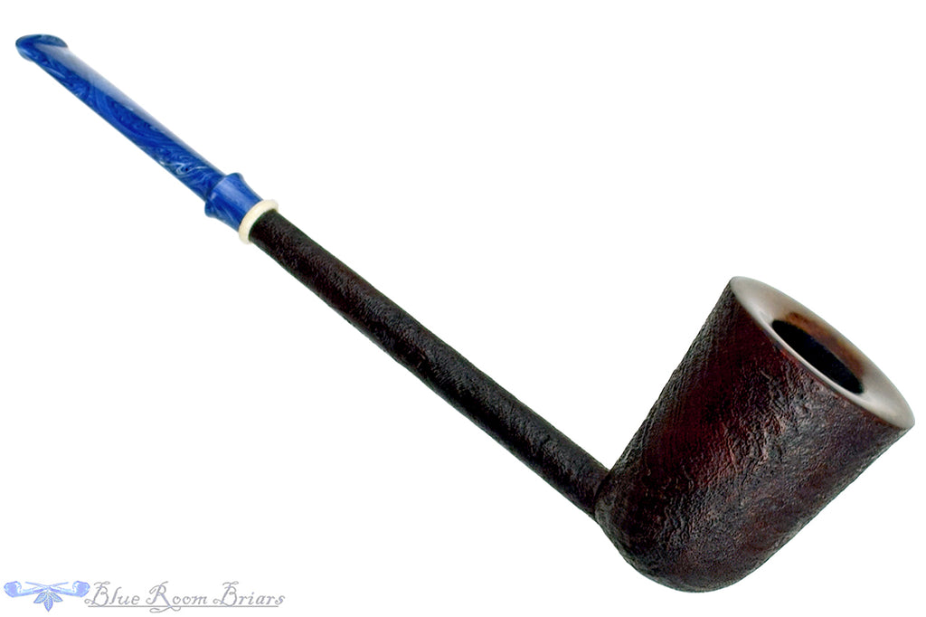 Blue Room Briars is proud to present this Scottie Piersel Pipe "Scottie" Sandblast Dublin with Ivorite and Brindle