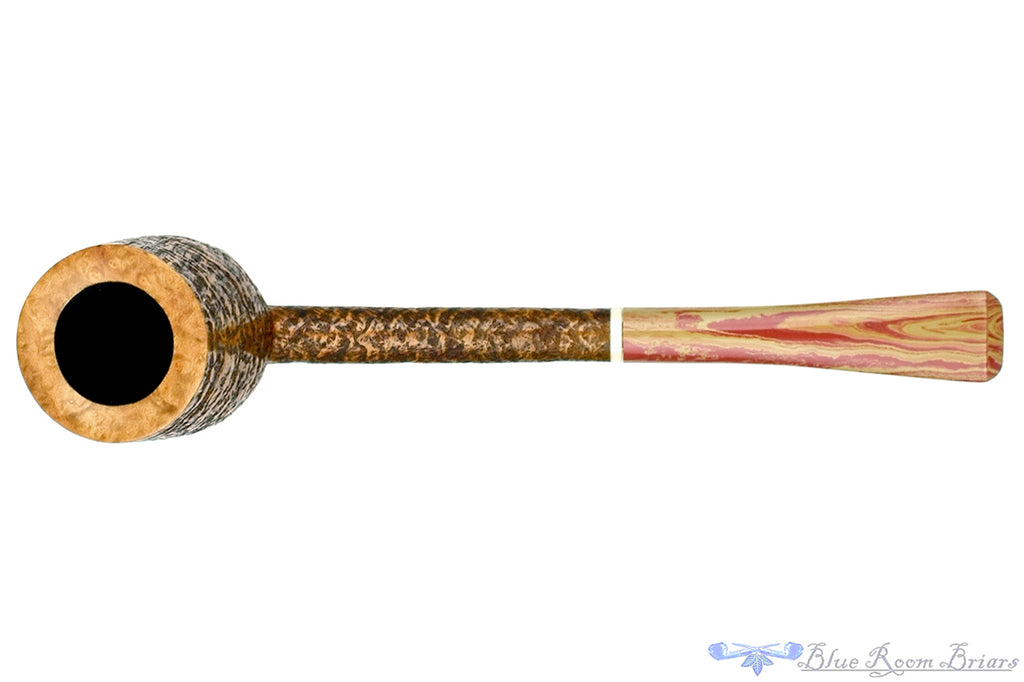 Blue Room Briars is proud to present this Scottie Piersel Pipe "Scottie" High-Contrast Blast Billiard with Ivorite and Brindle