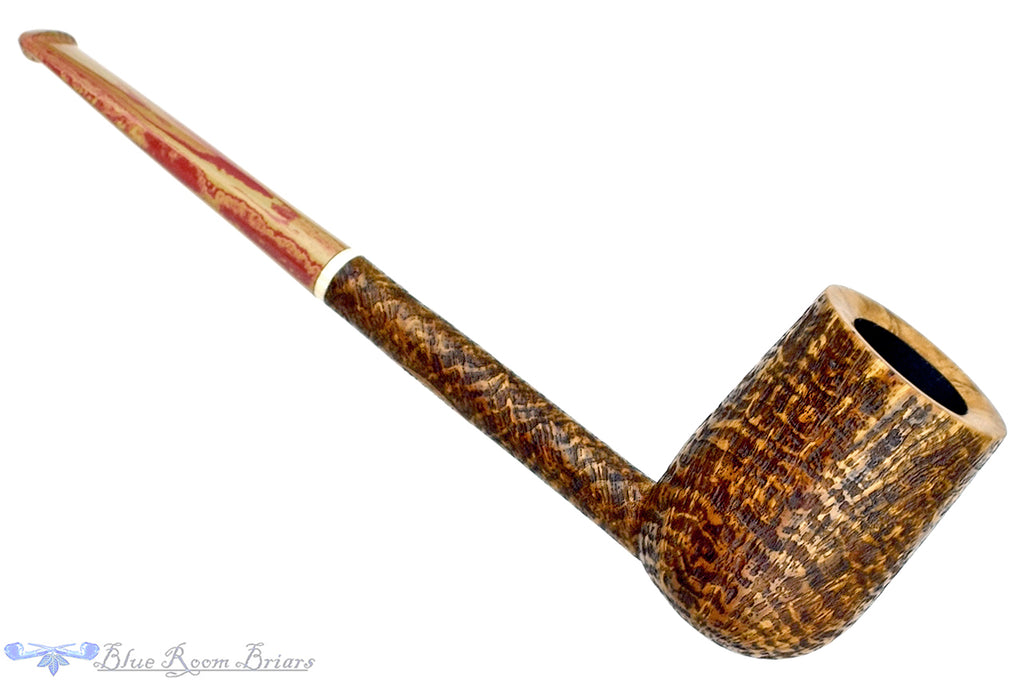 Blue Room Briars is proud to present this Scottie Piersel Pipe "Scottie" High-Contrast Blast Billiard with Ivorite and Brindle