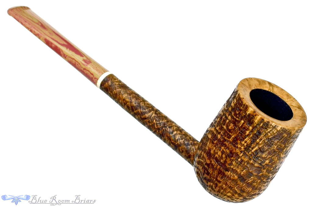 Blue Room Briars is proud to present this Scottie Piersel Pipe "Scottie" High-Contrast Blast Billiard with Ivorite and Brindle