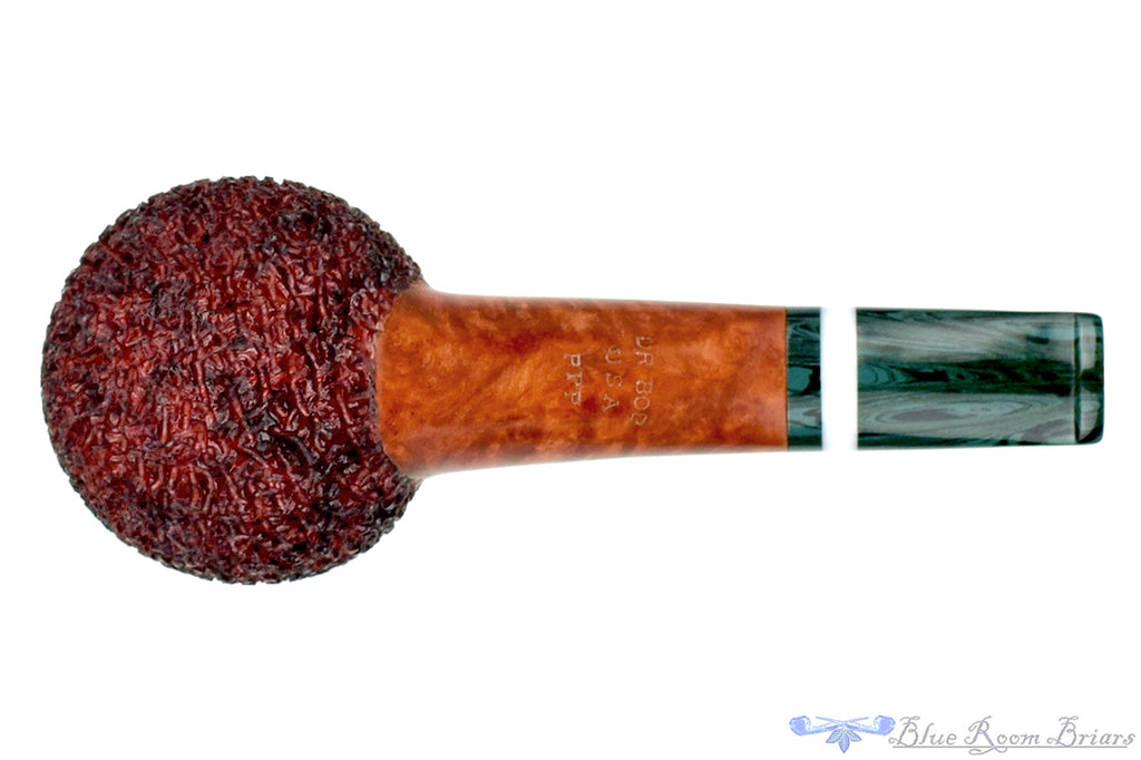Blue Room Briars is proud to present this Dr. Bob Pipe (PPP) Partial Rusticated Hawkbill with Brindle and Acrylic