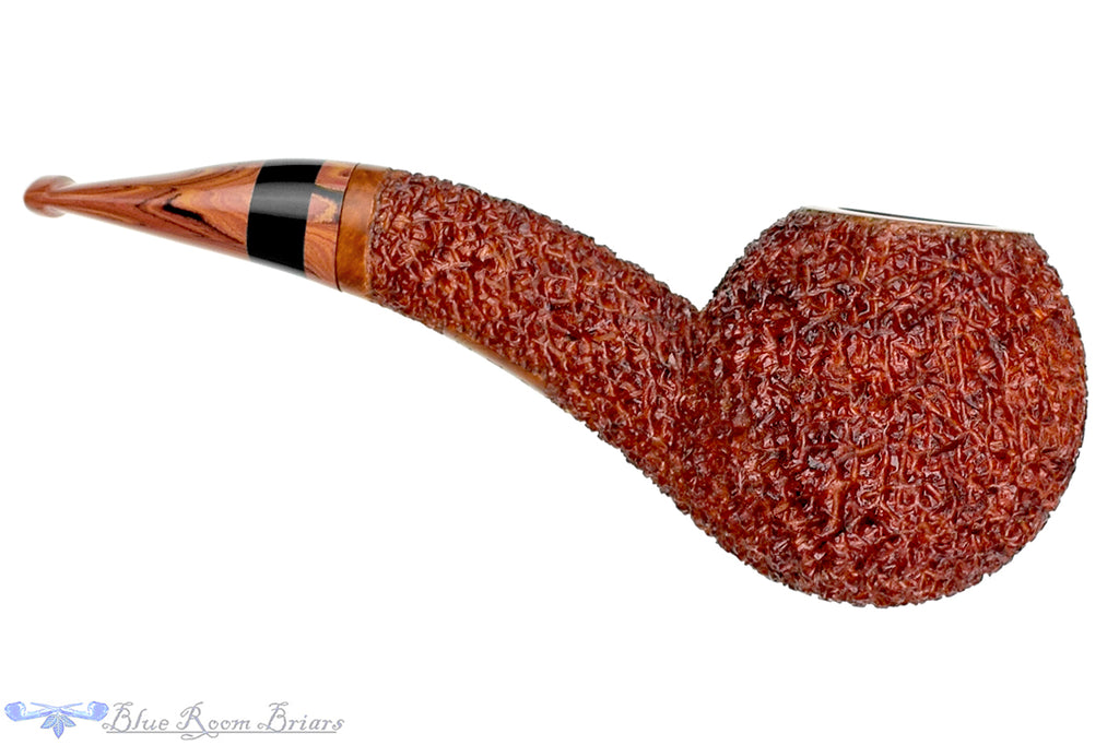 Blue Room Briars is proud to present this Dr. Bob Pipe (PPP) Rusticated Hawkbill with Brindle