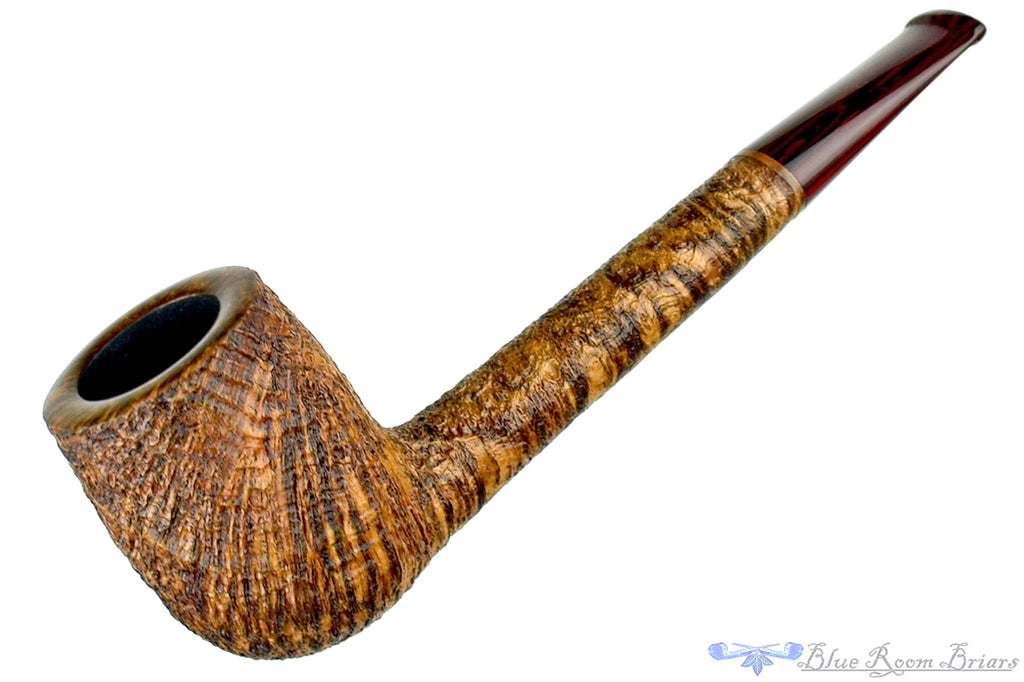 Blue Room Briars is proud to present this Jerry Crawford Pipe Contrast Blast Canadian with Cumberland Brindle