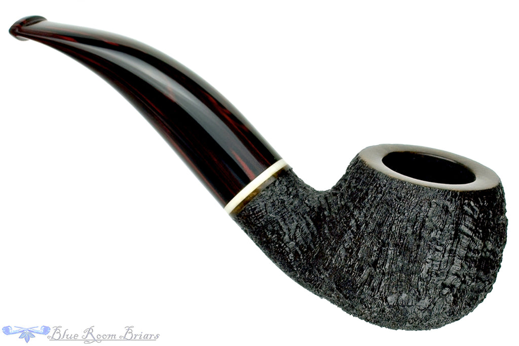 Blue Room Briars is proud to present this Jerry Crawford Pipe Black Blast Author with Ivorite and Cumberland Brindle