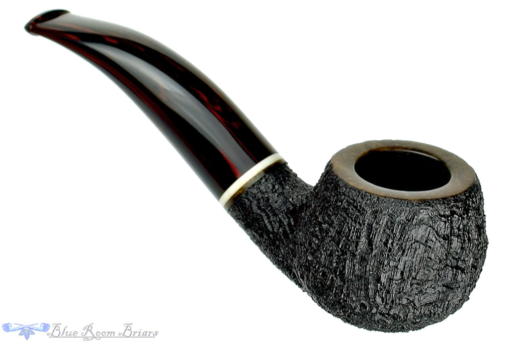 Blue Room Briars is proud to present this Jerry Crawford Pipe Black Blast Author with Ivorite and Cumberland Brindle