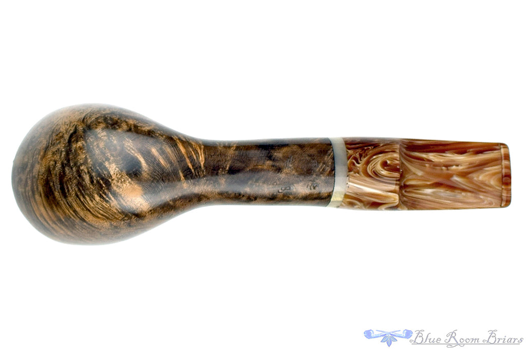 Blue Room Briars is proud to present this Ron Smith Pipe Partial Rusticated Horn with Acrylic
