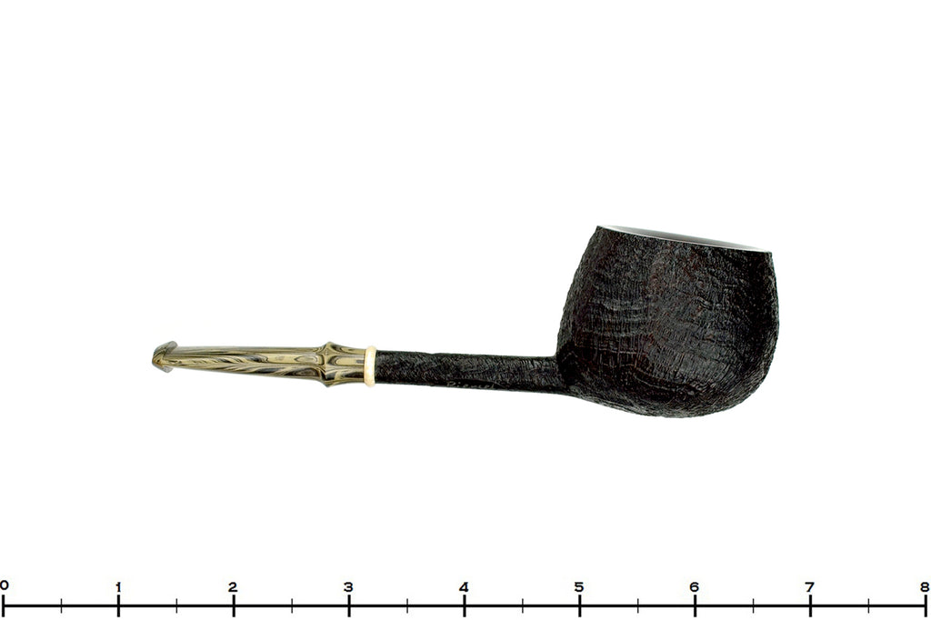 Blue Room Briars is proud to present this Scottie Piersel Pipe "Scottie" Sandblast Tomato with Ivorite and Brindle