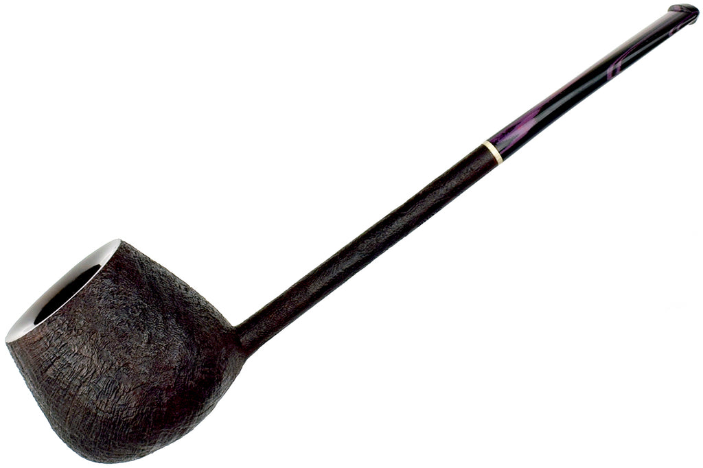Blue Room Briars is proud to present this Scottie Piersel Pipe "Scottie" Sandblast Apple with Brindle and Ivorite