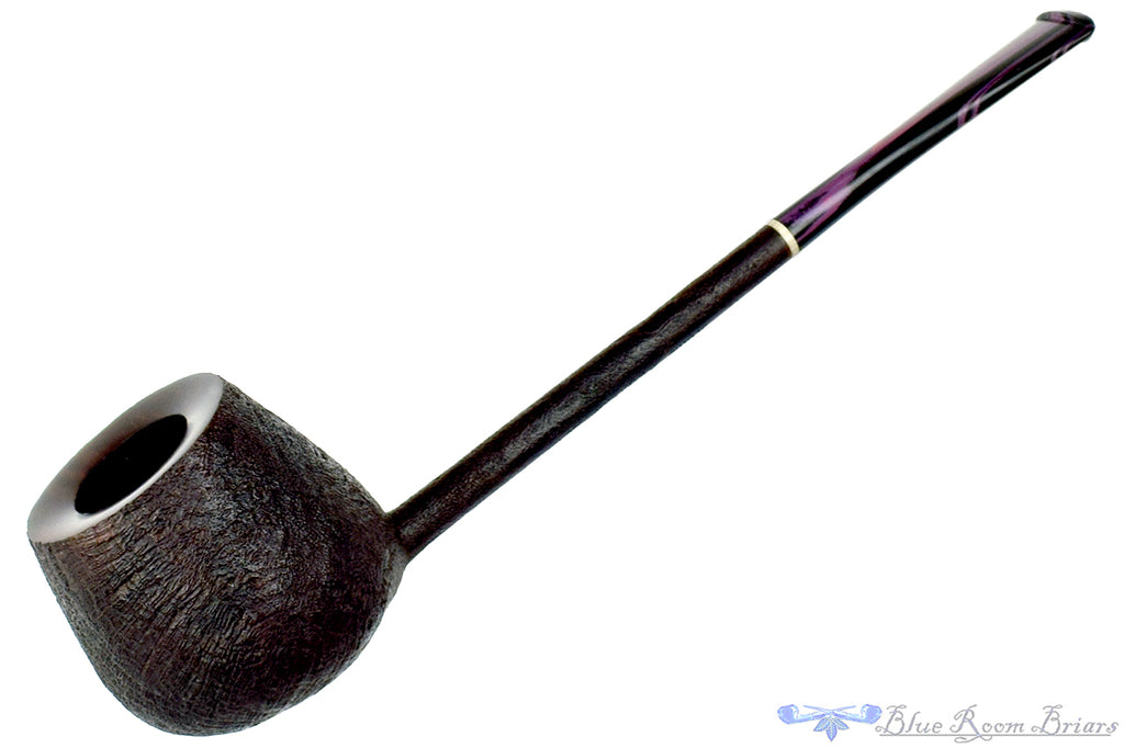Blue Room Briars is proud to present this Scottie Piersel Pipe "Scottie" Sandblast Apple with Brindle and Ivorite