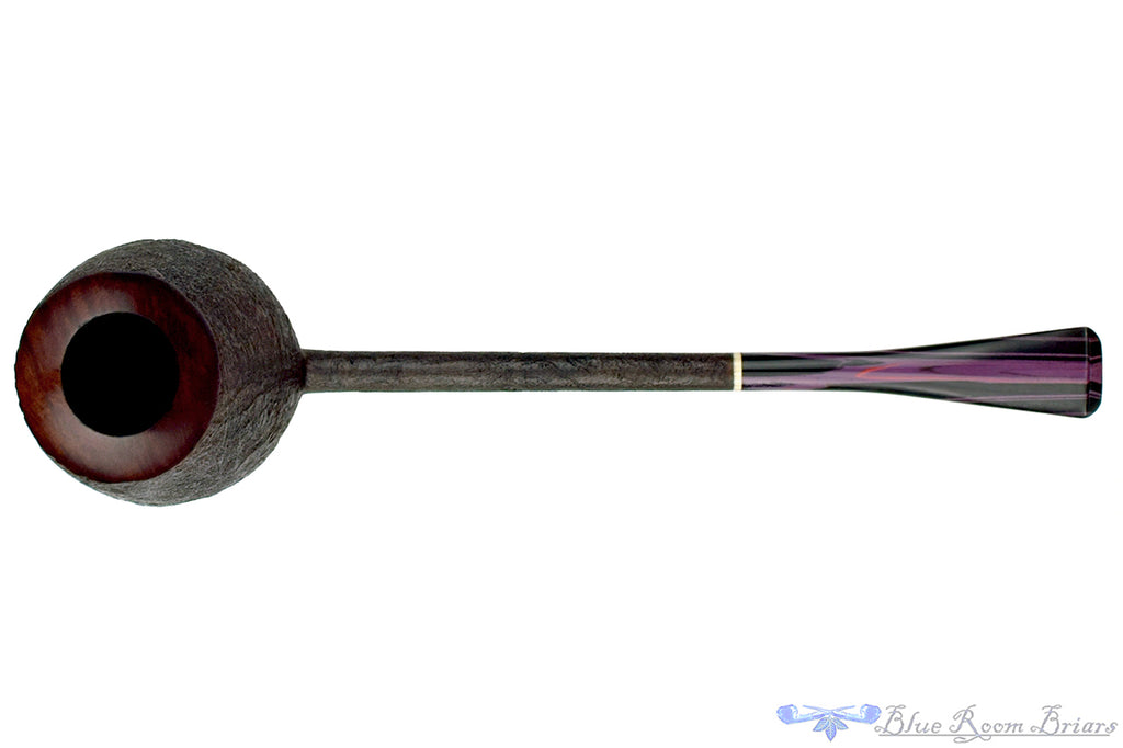Blue Room Briars is proud to present this Scottie Piersel Pipe "Scottie" Sandblast Apple with Brindle and Ivorite