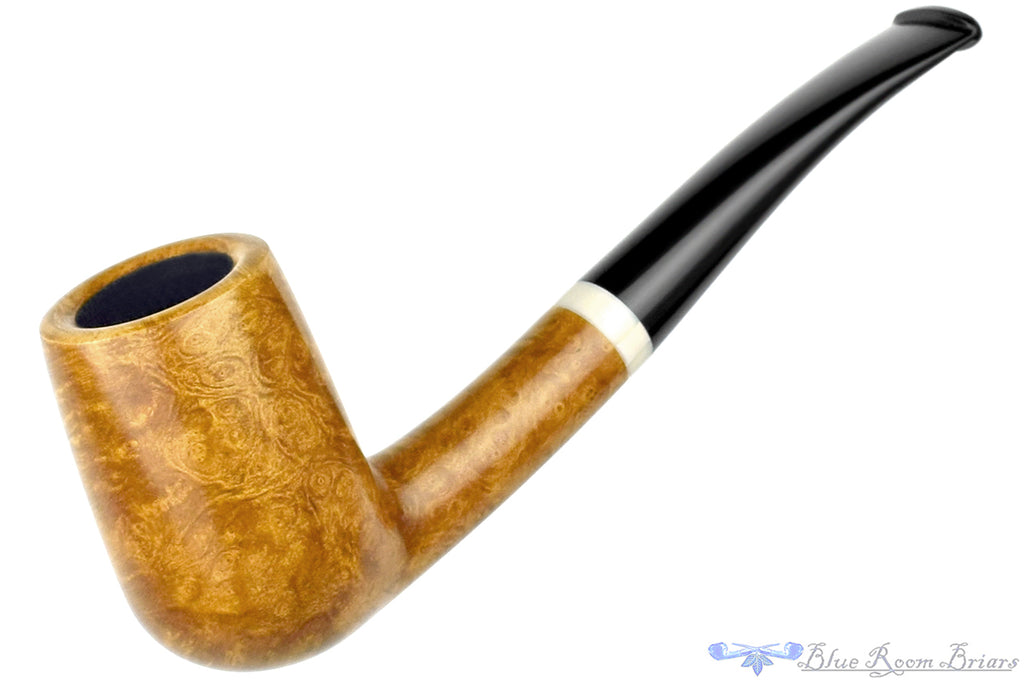 Blue Room Briars is proud to present this Charl Goussard Pipe Bent Billiard with Warthog Tusk