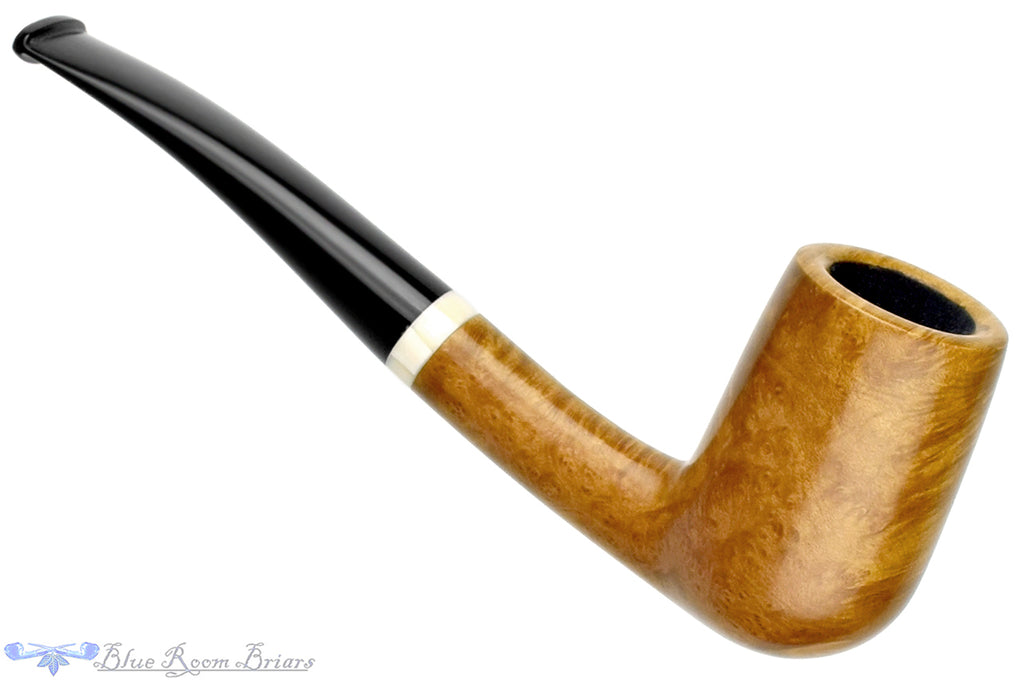 Blue Room Briars is proud to present this Charl Goussard Pipe Bent Billiard with Warthog Tusk