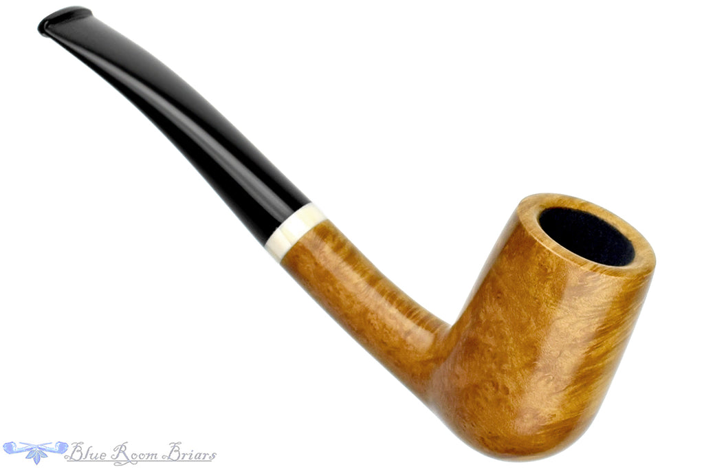 Blue Room Briars is proud to present this Charl Goussard Pipe Bent Billiard with Warthog Tusk
