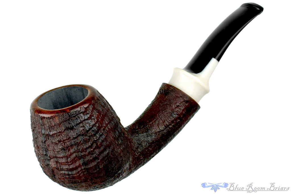 Blue Room Briars is proud to present this Jared Coles Pipe Bent Sandblast Billiard with Juma
