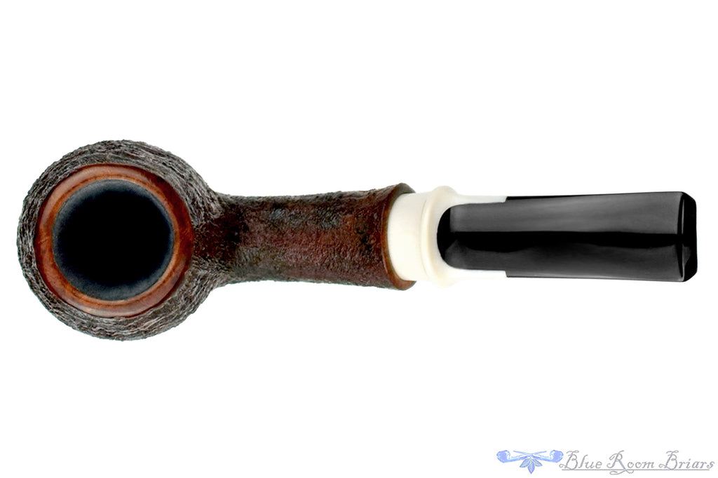Blue Room Briars is proud to present this Jared Coles Pipe Bent Sandblast Billiard with Juma