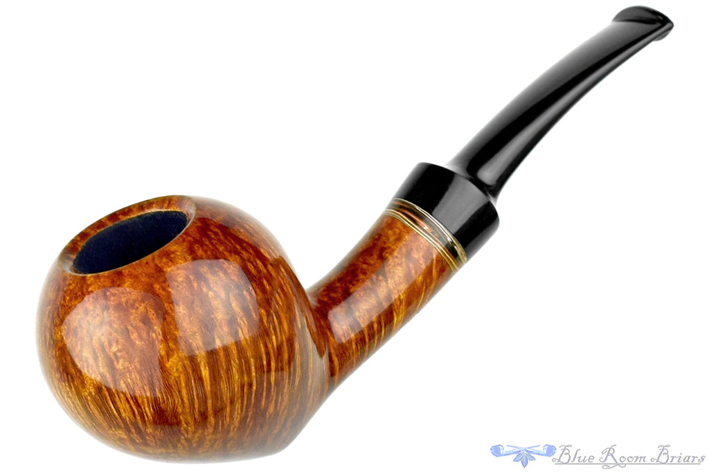 Blue Room Briars is proud to present this George Boyadjiev Pipe AA Bent Acorn with Fordite