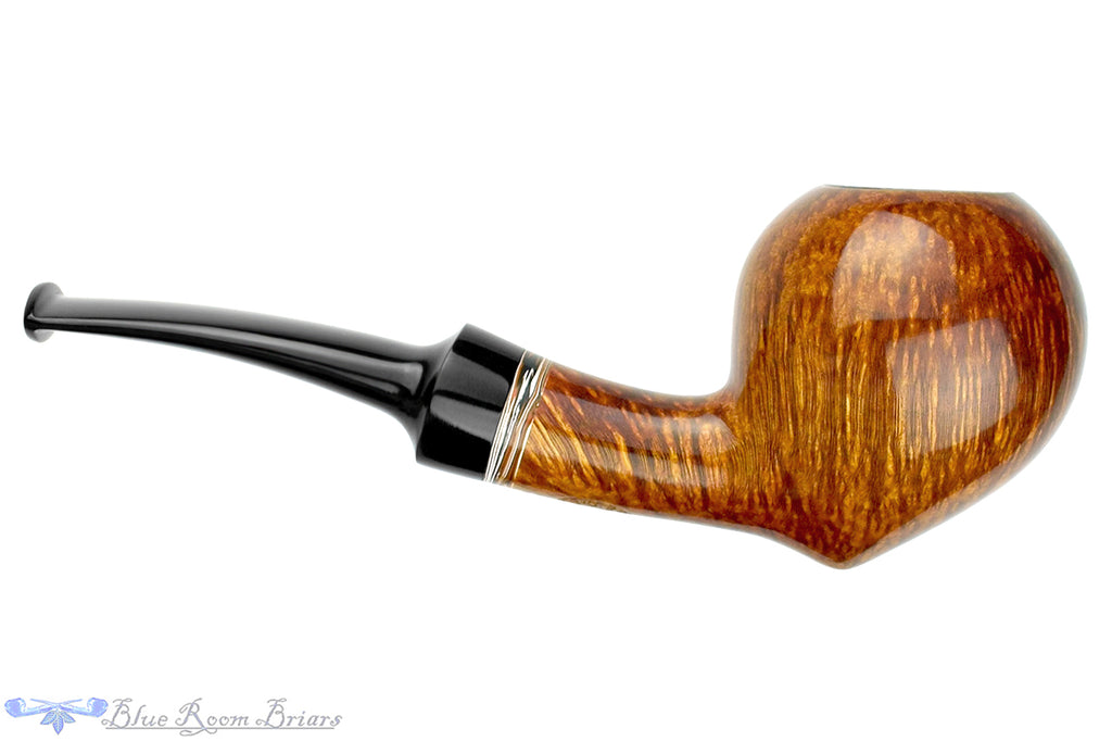 Blue Room Briars is proud to present this George Boyadjiev Pipe AA Bent Acorn with Fordite