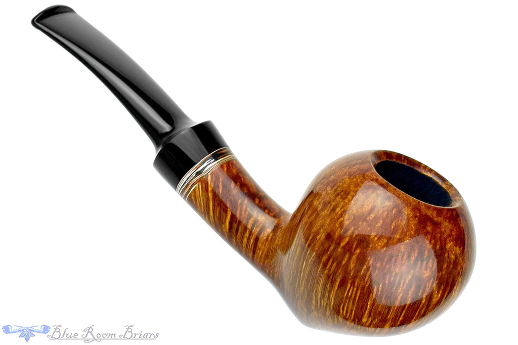 Blue Room Briars is proud to present this George Boyadjiev Pipe AA Bent Acorn with Fordite