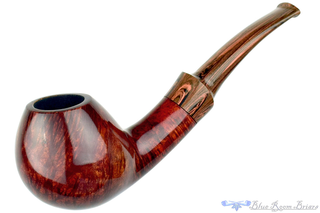 Blue Room Briars is proud to present this George Boyadjiev Pipe Bent Apple with Brindle